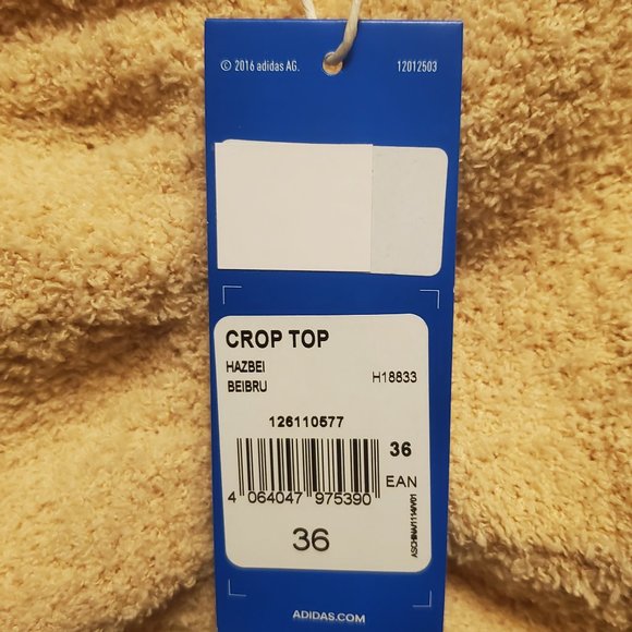 adidas Originals fuzzy knit Off The Shouler Crop Top Medium Teddy - Picture 5 of 8